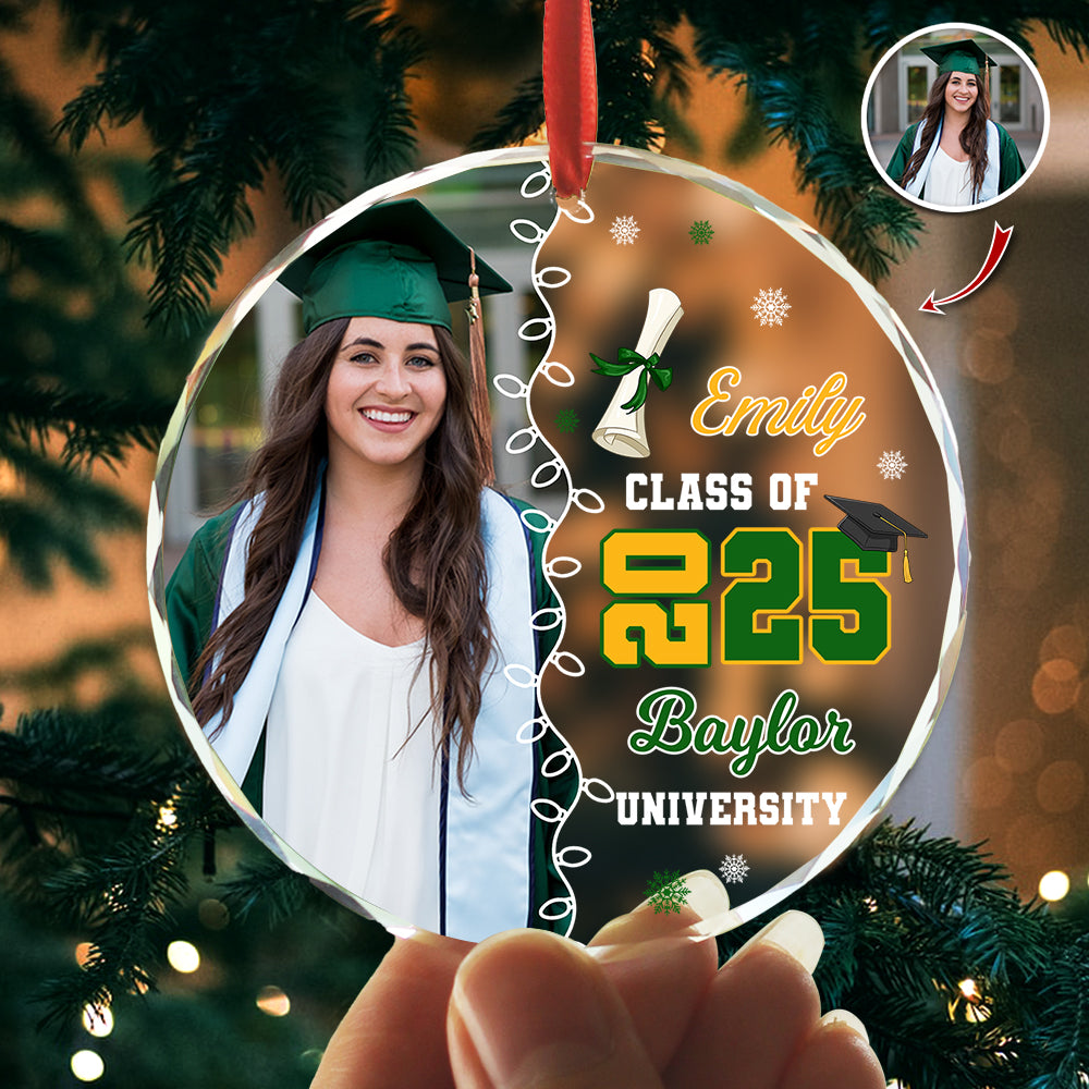 Custom Photo Class Of 2026 Glass Ornament Gift For Graduation LM32 897317