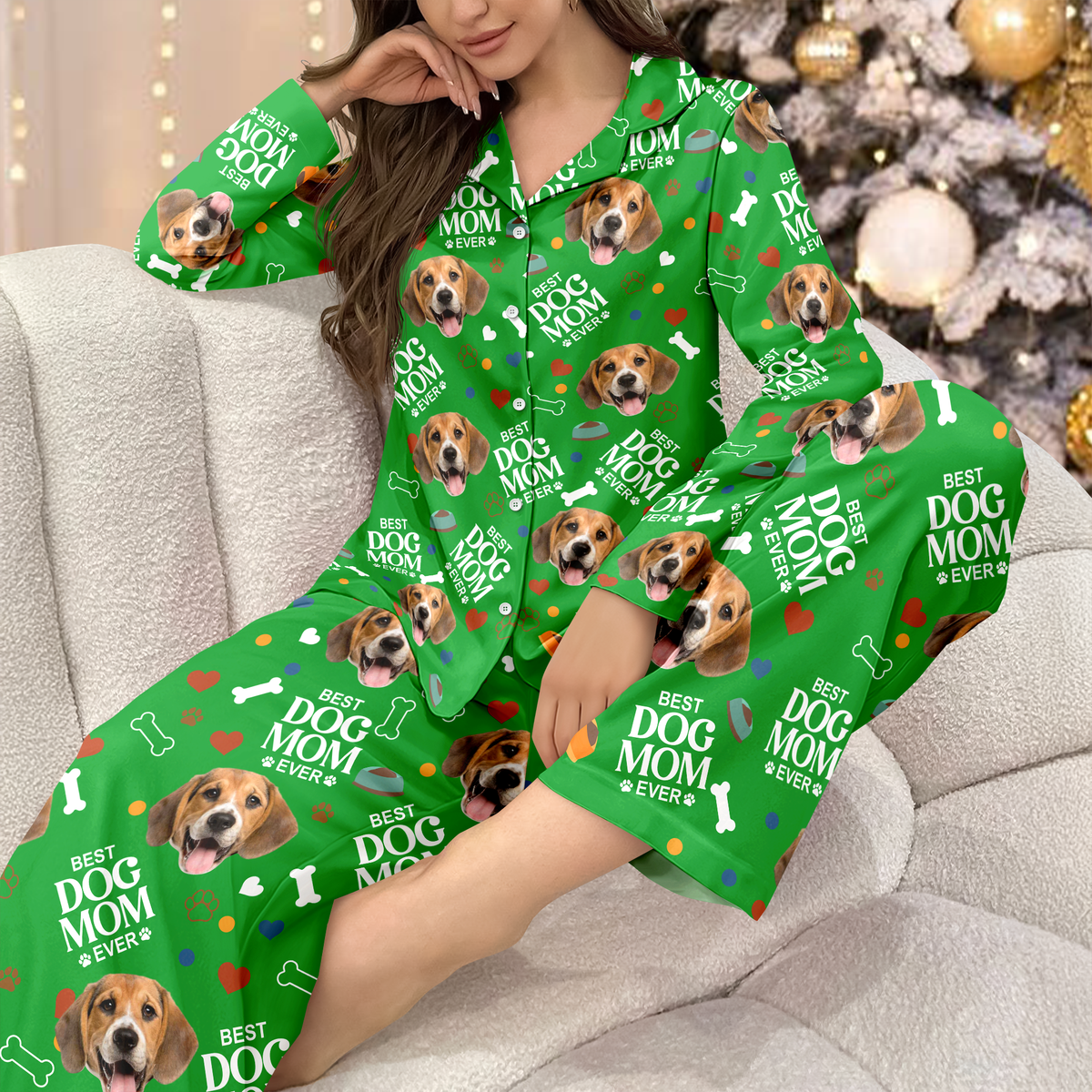 Custom Best Dog Mom Dog Dad Photo Personalized Pajamas Gift For Dog Lovers CH07 896498