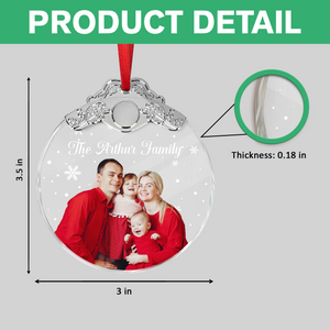 Custom Photo Family Metal Glass Ornament For Christmas HA75 892858