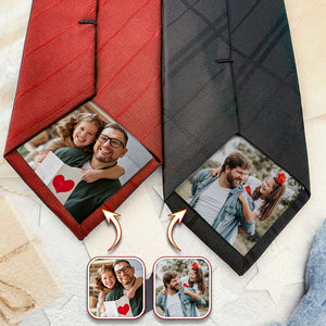 Custom Dad & Daughter, Family Photo Tie Patch For Men Gift For Father, Dad, Grandpa HA75 897892