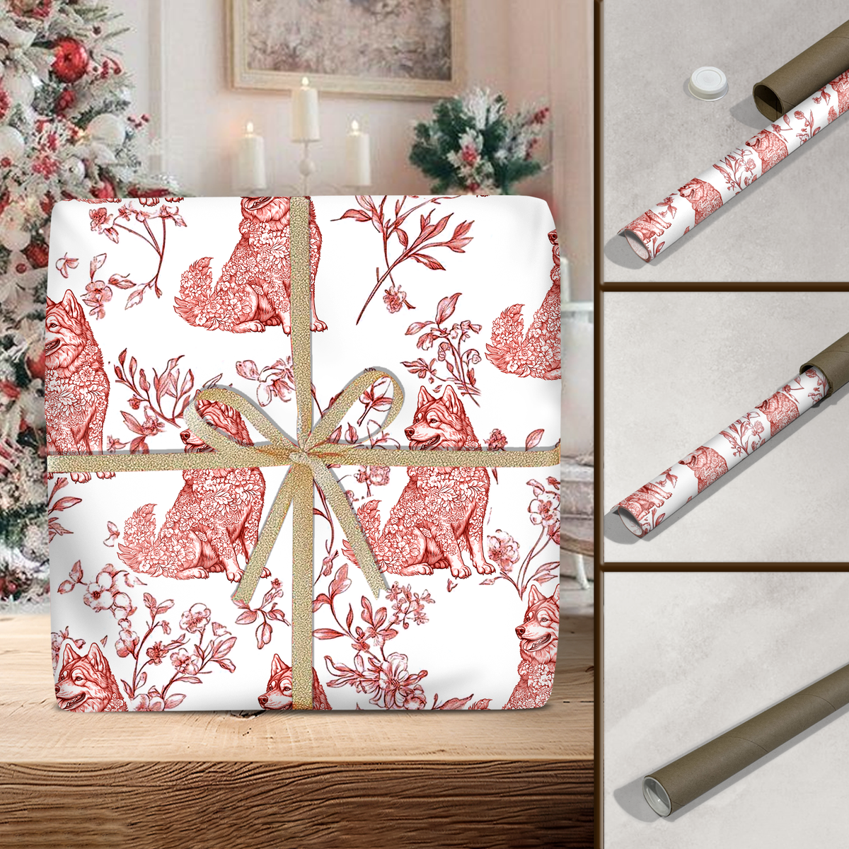 Dog Toile Fabri - Personalized Wrapping Paper Gift For Dog Lover CH07 896304
