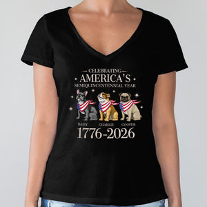 Custom Dog Celebrating America's Semiquincentennial Year Dark Shirt LM32 895165