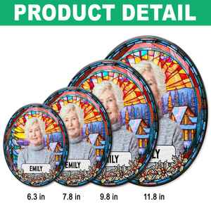 Custom Photo and Name Grandparent Memorial Stained Glass Suncatcher HA75 897150