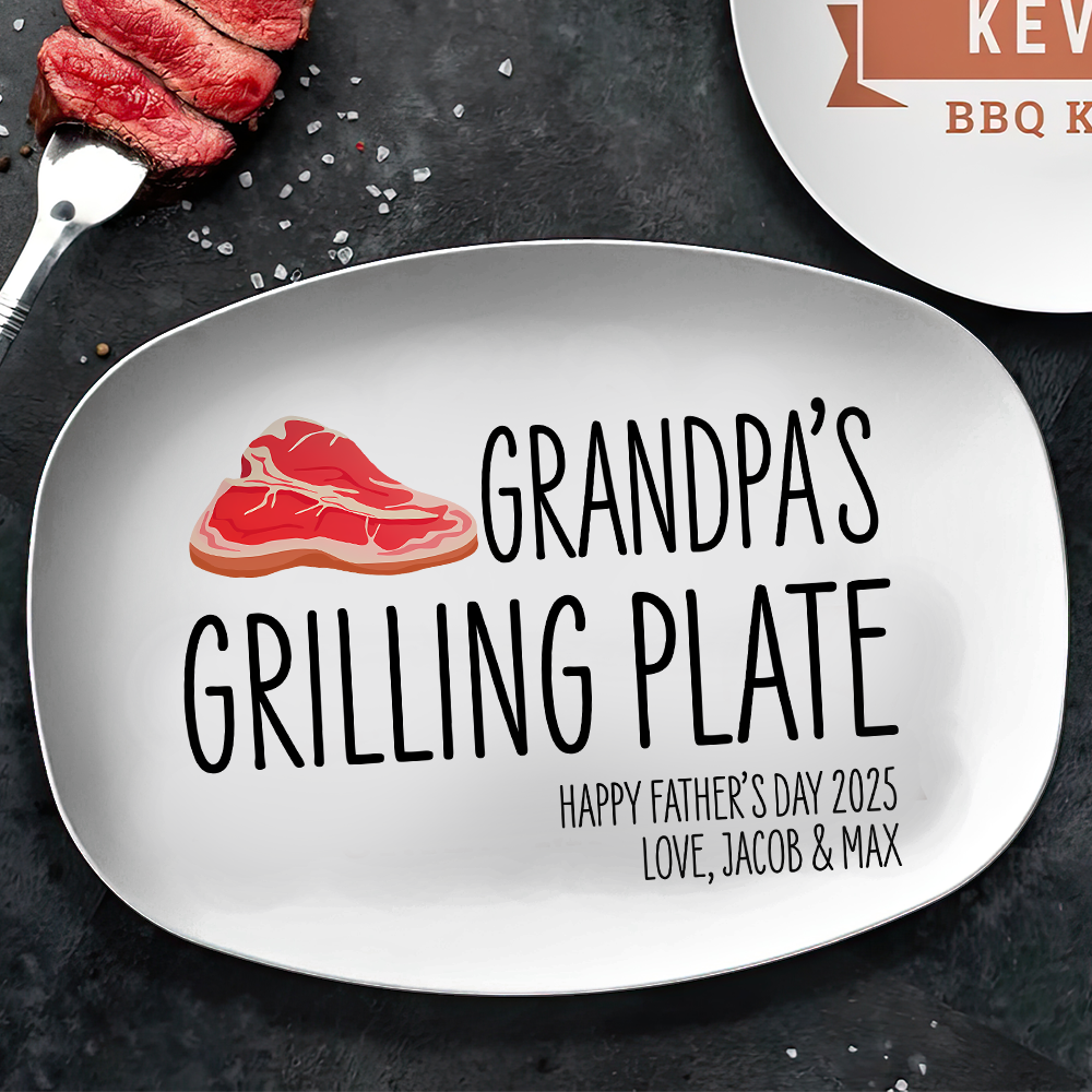 Daddy's Grilling Plate Platter Personalized Gift For Father's Day, BBQ Lovers HO82 894004