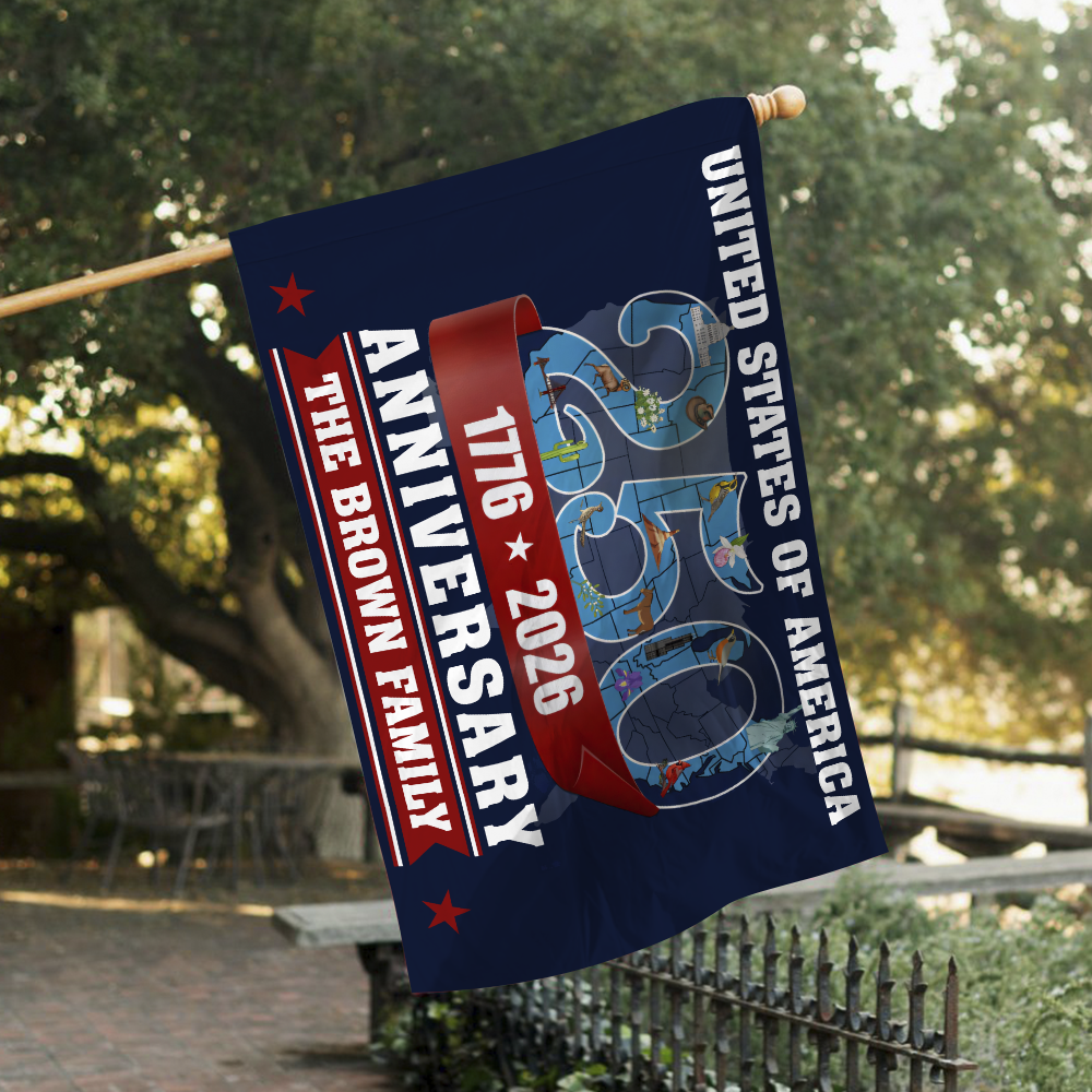 Custom Family Name United States Of America 250th Anniversary House Flag LM32 897957