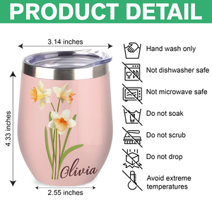 Personalized Flower With Name Wine Tumber Gift For Mom LM32 895375