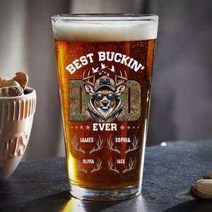 Best Buckin' Dad Hunter Dad Family Beer Glass For Hunter Lovers HO82 893808