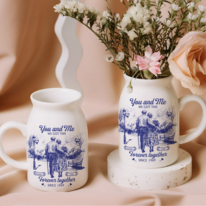 You & Me We Got This Personalized Couple Toile De Jouy Vase LM32 893965