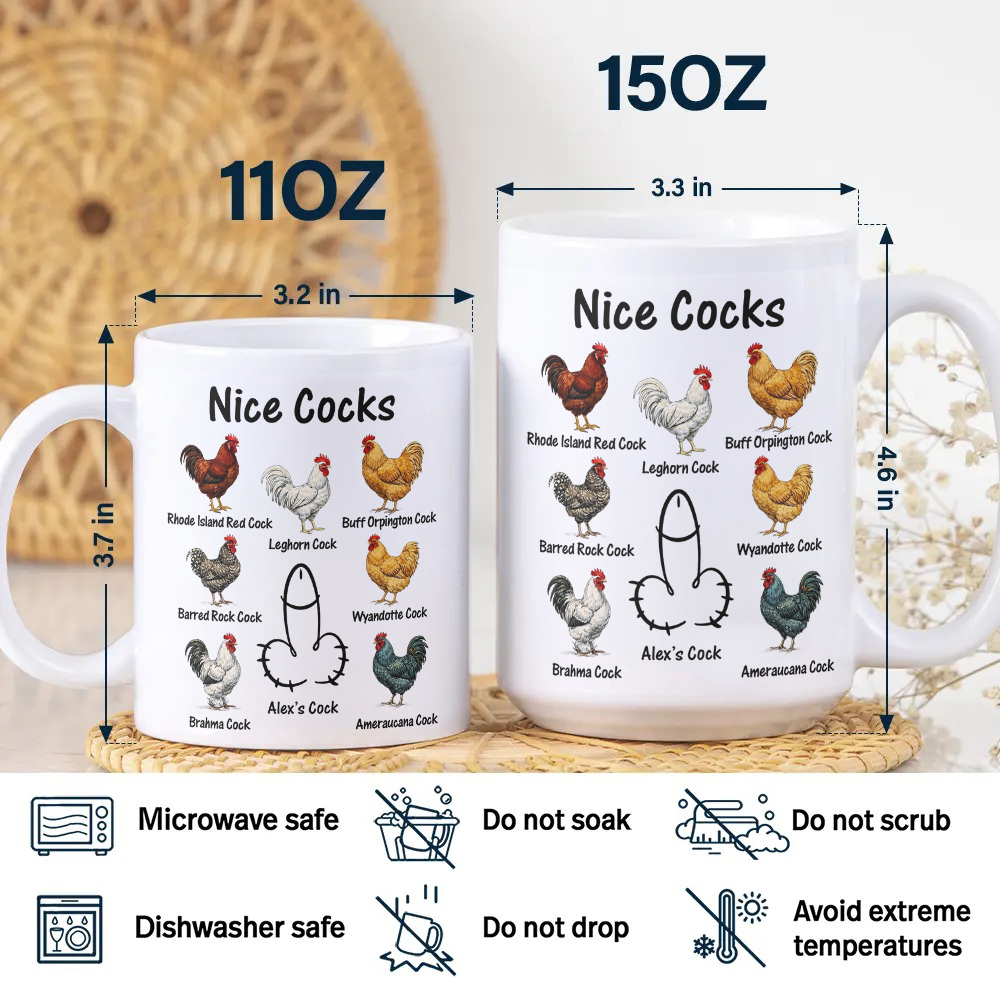 Personalized Nice Cocks Coffee Mug Naughty Valentine's Day Funny Gift for Men Husband Boyfriend CH07 899752