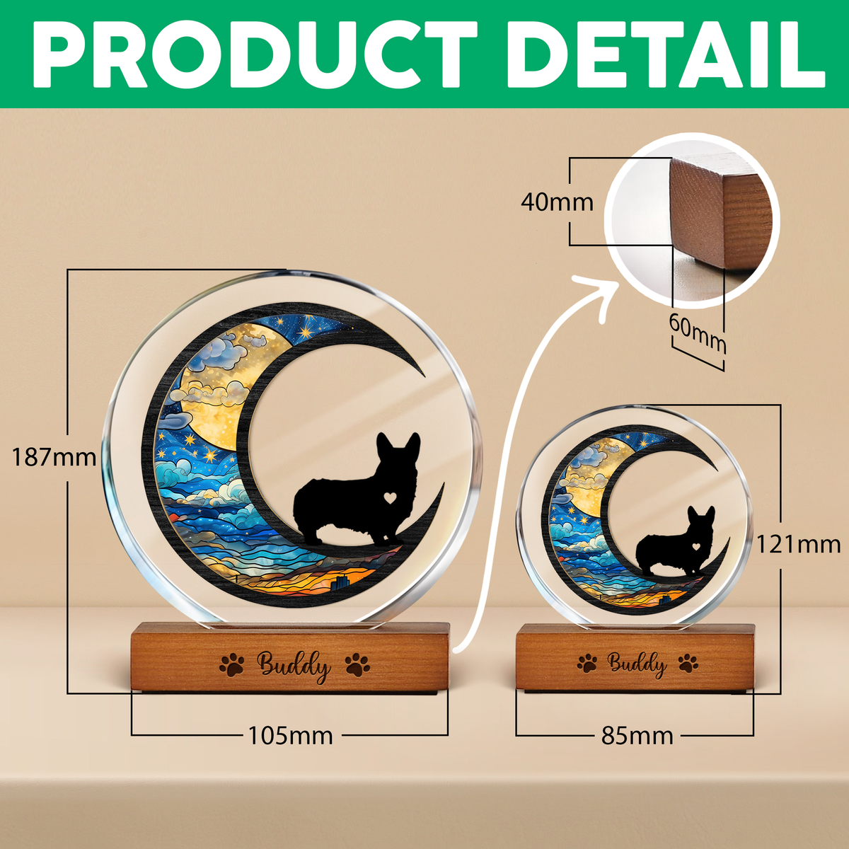 Don’t Cry Because It Is Over Pet Memorial Round Acrylic Frame Block TH10 894071