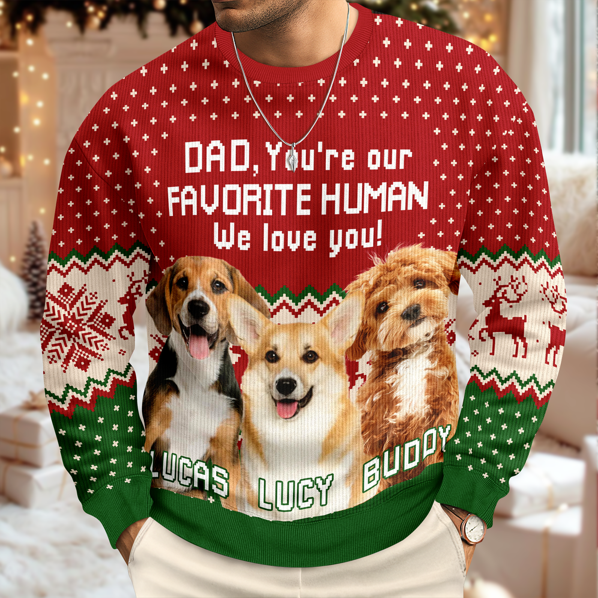 Custom Photo You're My Favorite Human Dog Cat Ugly Sweater HA75 892902