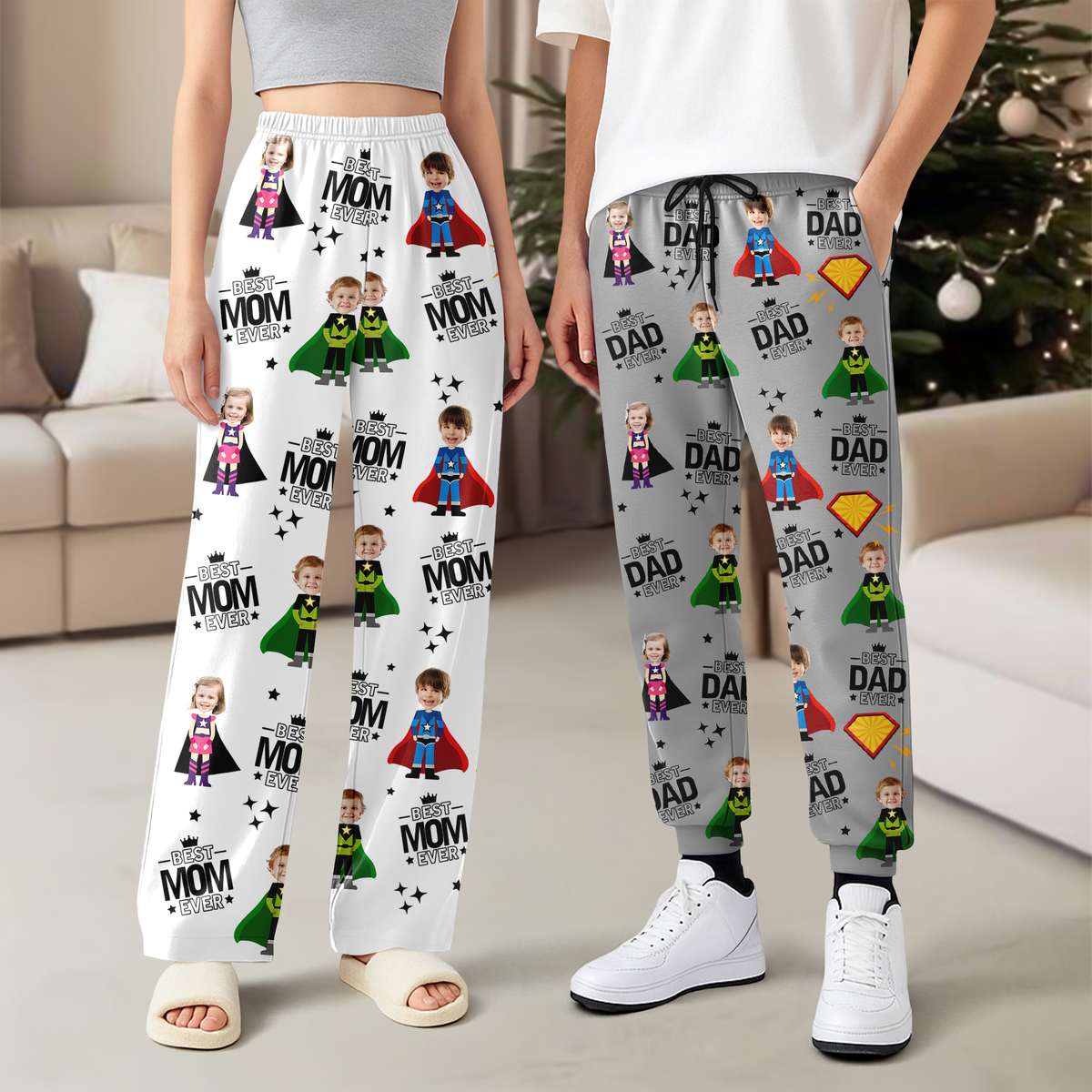 Custom Face Kid Best Mom Ever, Best Dad Ever Sweatpants HA75 897010