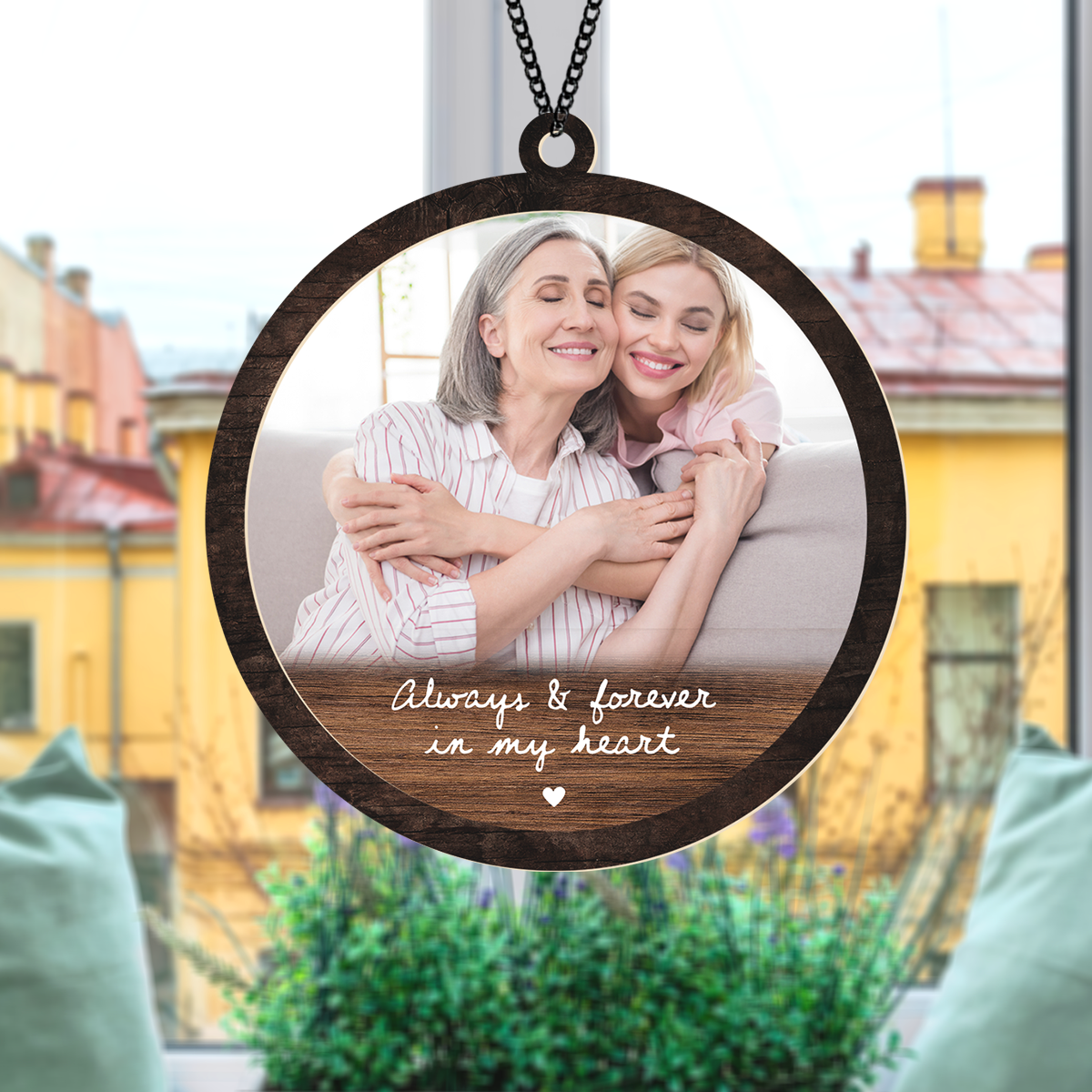 Custom Memorial Photo Always & Forever In My Heart Suncatcher LM32 897503
