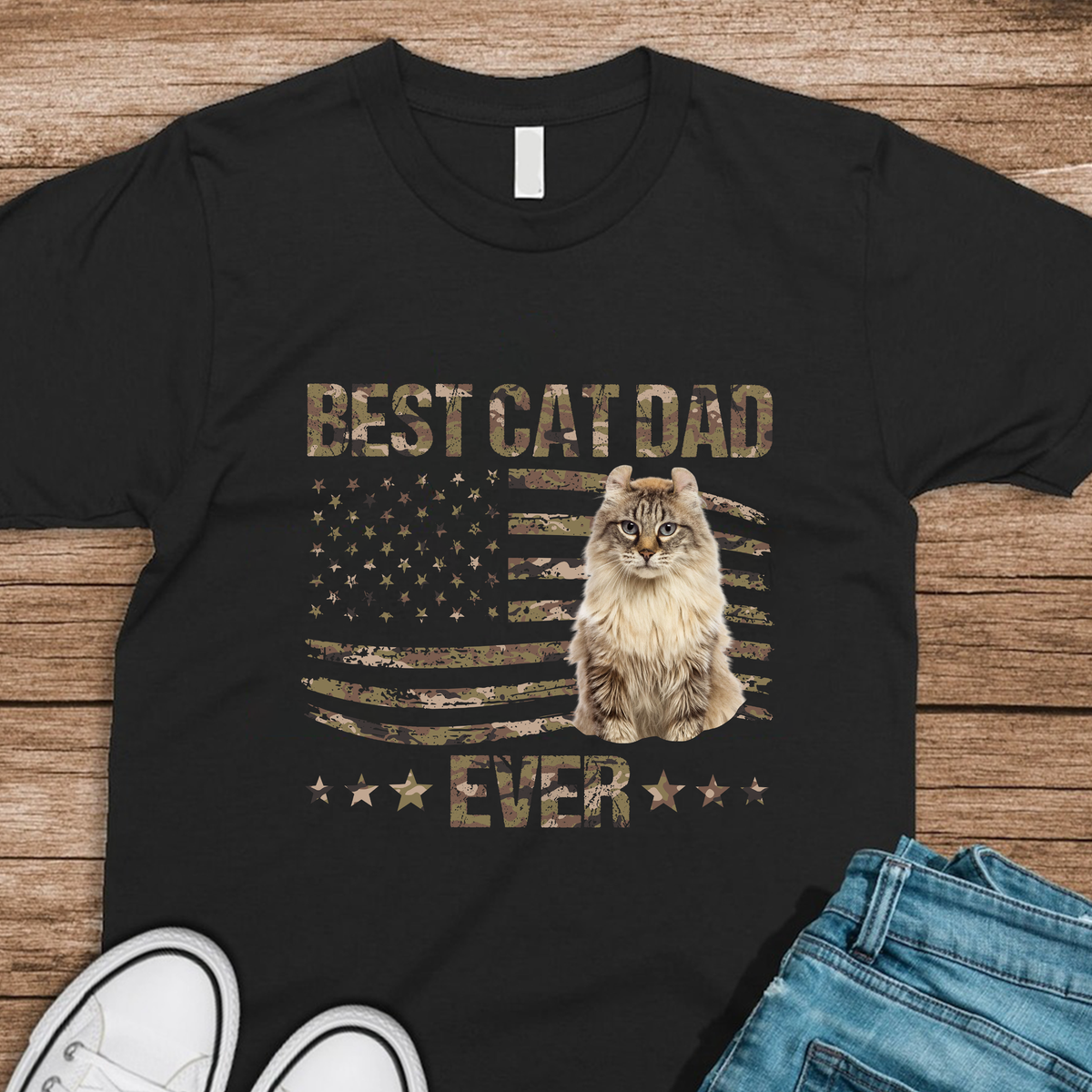 Custom Photo Best Cat Dad Ever Shirt TH10 892919