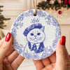 Custom Pet Photo Sketch Line Art Christmas Ceramic Ornament HA75 919124