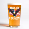 America 250 Years of Freedom Patriotic Eagle Flag Print Beer Glass HA75 897348