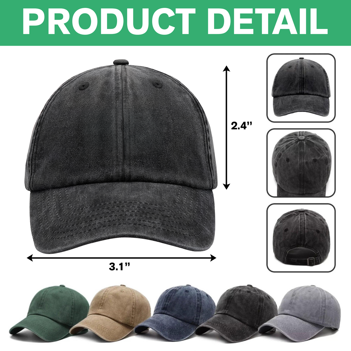 Custom Dog Cat Photo Washed Denim Baseball Cap TH10 894023