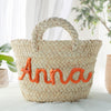 Personalized Name Straw Beach Basket Bag Perfect for Vacation & Picnic LM32 893727