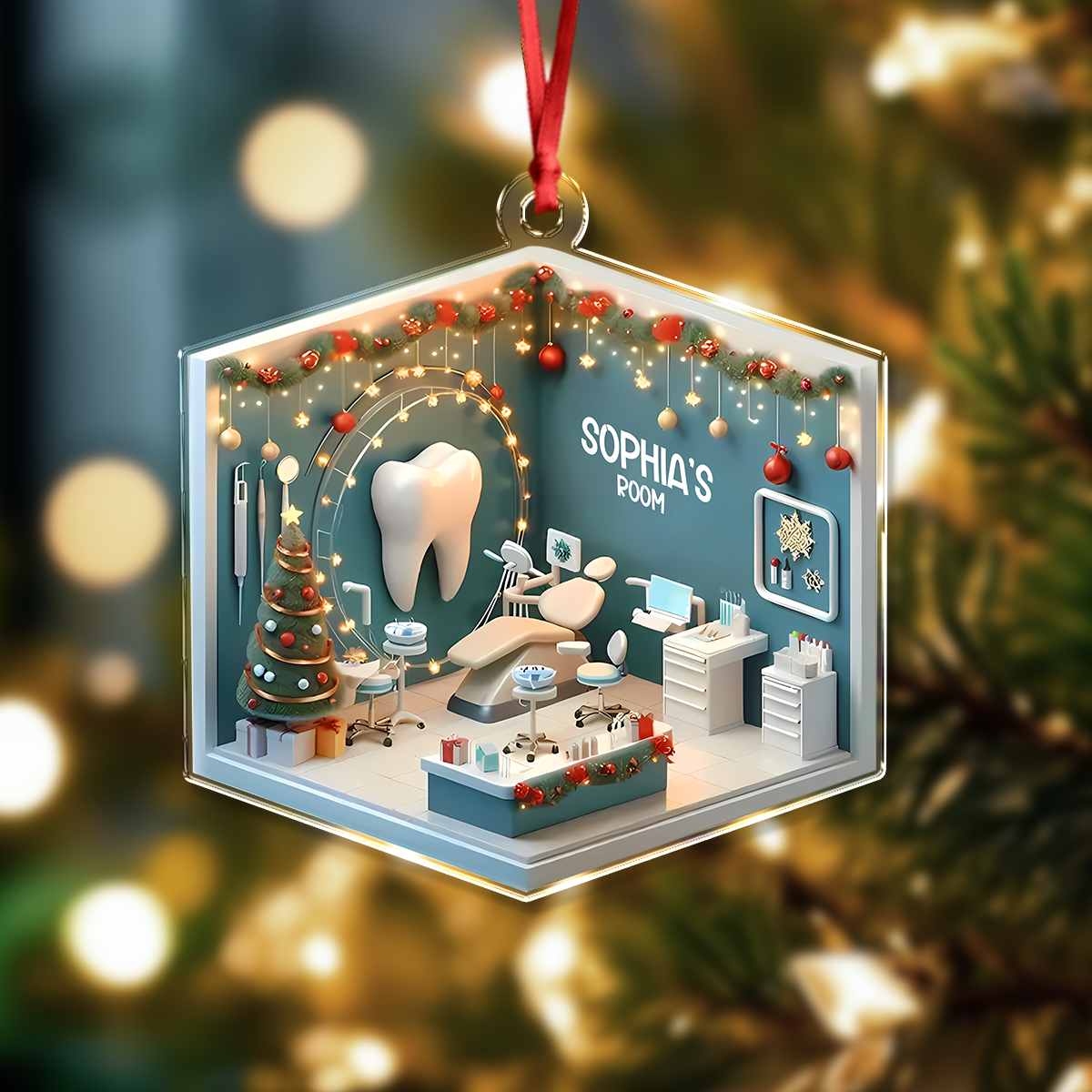 Personalized 2D Flat Acrylic Ornament Christmas Gift for Dental, Nurse, Teacher, Police LM32 895053