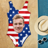 Custom Big Face American Flag Swimsuit Personalized Funny Independence Day Gift CH07 896106
