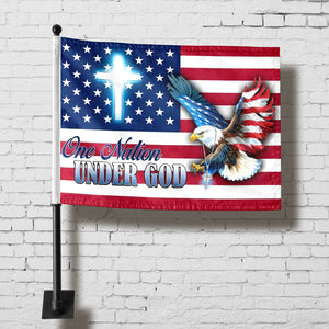 One Nation Under God Patriotic With Eagle Car Flag HO82 900962