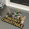 Custom 3D Cute Cat Merry Christmas Personalized Custom Shape Faux Cashmere Rug HA75 898476