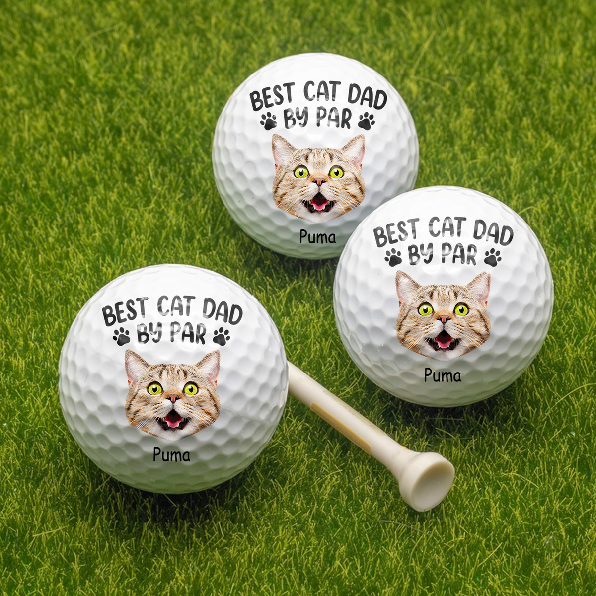 Custom Cute Pet Face Best Dog Dad By Par Golf Ball LM32 893473