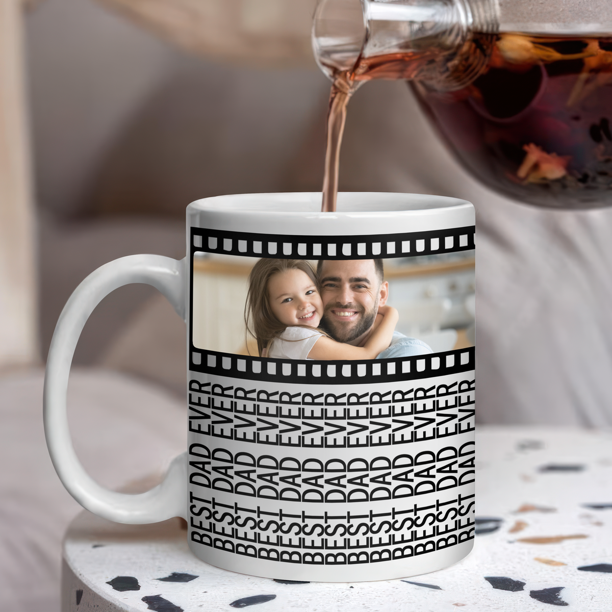 Custom Photo Best Dad Ever Hidden Message Print Full Mug LM32 893629