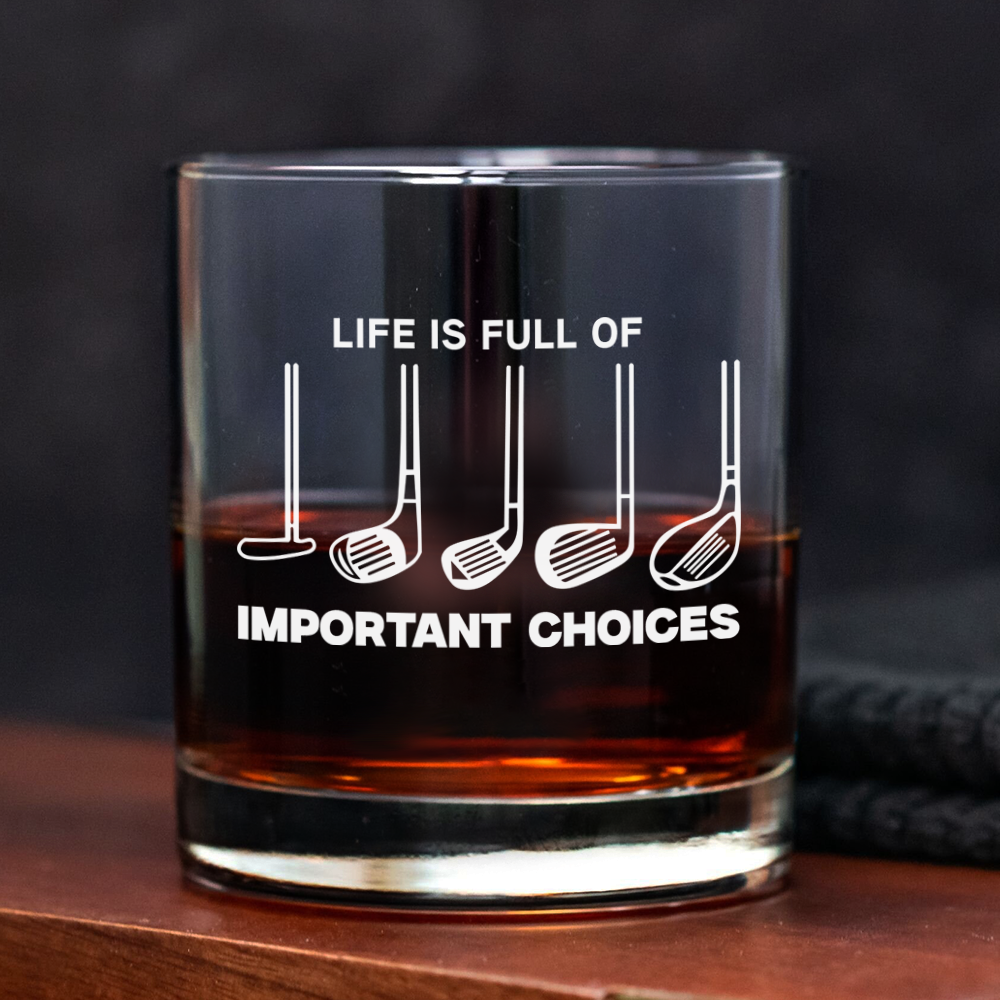 Life Is Full Of Important Choices Rock Glass Gift For Golfer TH10 898217