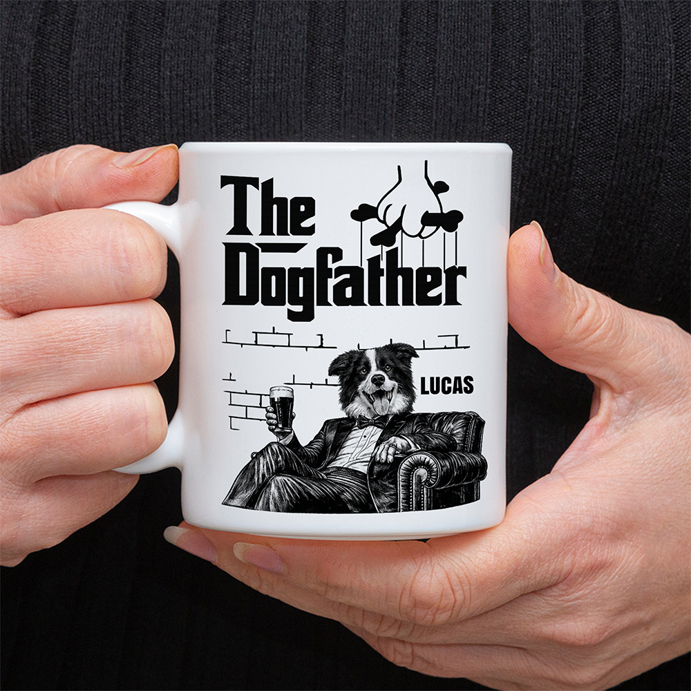 Custom Photo The Dog Father - Mafia Dog Mug - Gift For Father's Day TH10 169589