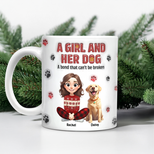 Personalized A Girl And Her Dog Version 3D Inflated Effect Mug HA75 898070