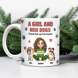 Personalized A Girl And Her Dog Version 3D Inflated Effect Mug HA75 898070