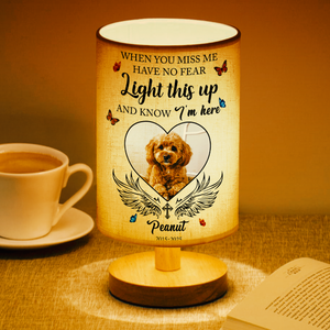 Custom Photo Love Never Leaves, It Lights Up Forever - Memorial Personalized Fabric Lamp CH07 895838