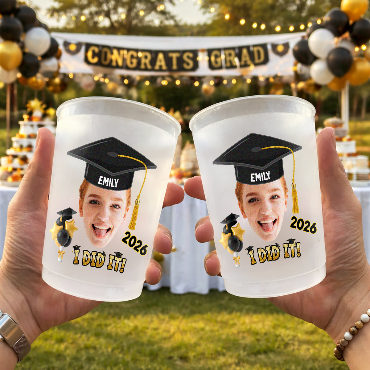 Custom Photo I Did It Class Of 2026 Graduation Cups For Party CH07 911220
