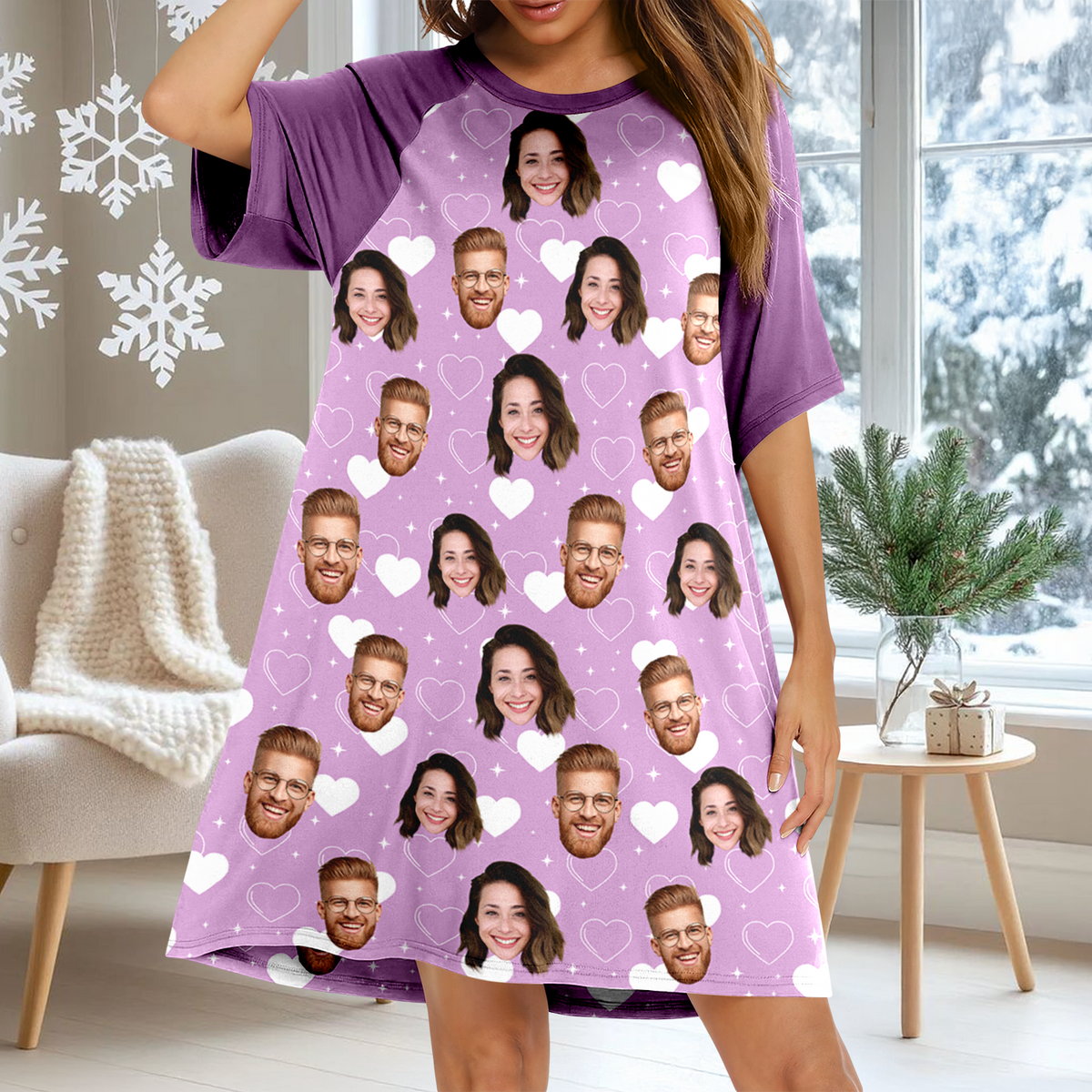 Custom Face Nightgown Valentine's Day Gift For Wife, Girlfriend CH07 910362