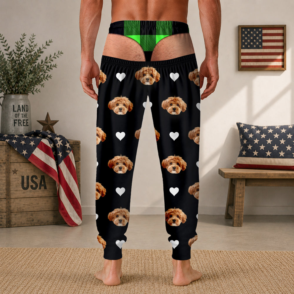 Custom Pet Photo Face And Heart Icon Sweatpants Gift For Pet Lovers HO82 903822