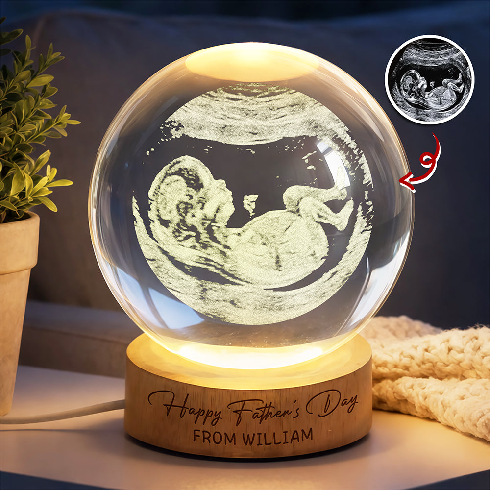 Custom Photo Happy Father's Day Crystal Ball LED Night Light LM32 669079