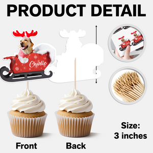 Custom Dog Photo Santa Cupcake Cupcake Toppers HO82 894580