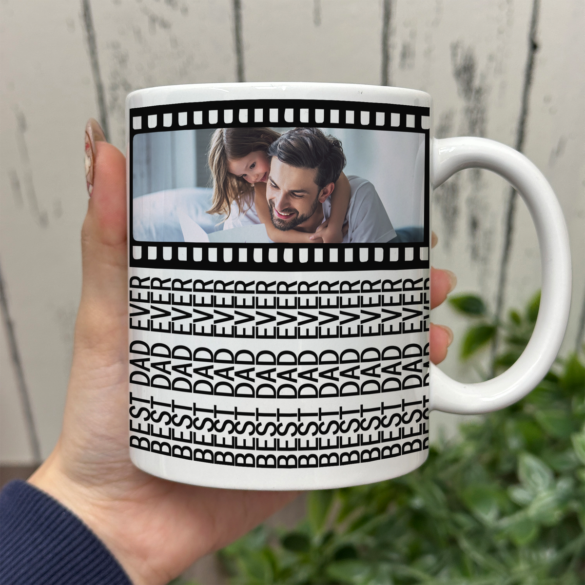 Custom Photo Best Dad Ever Hidden Message Print Full Mug LM32 893629