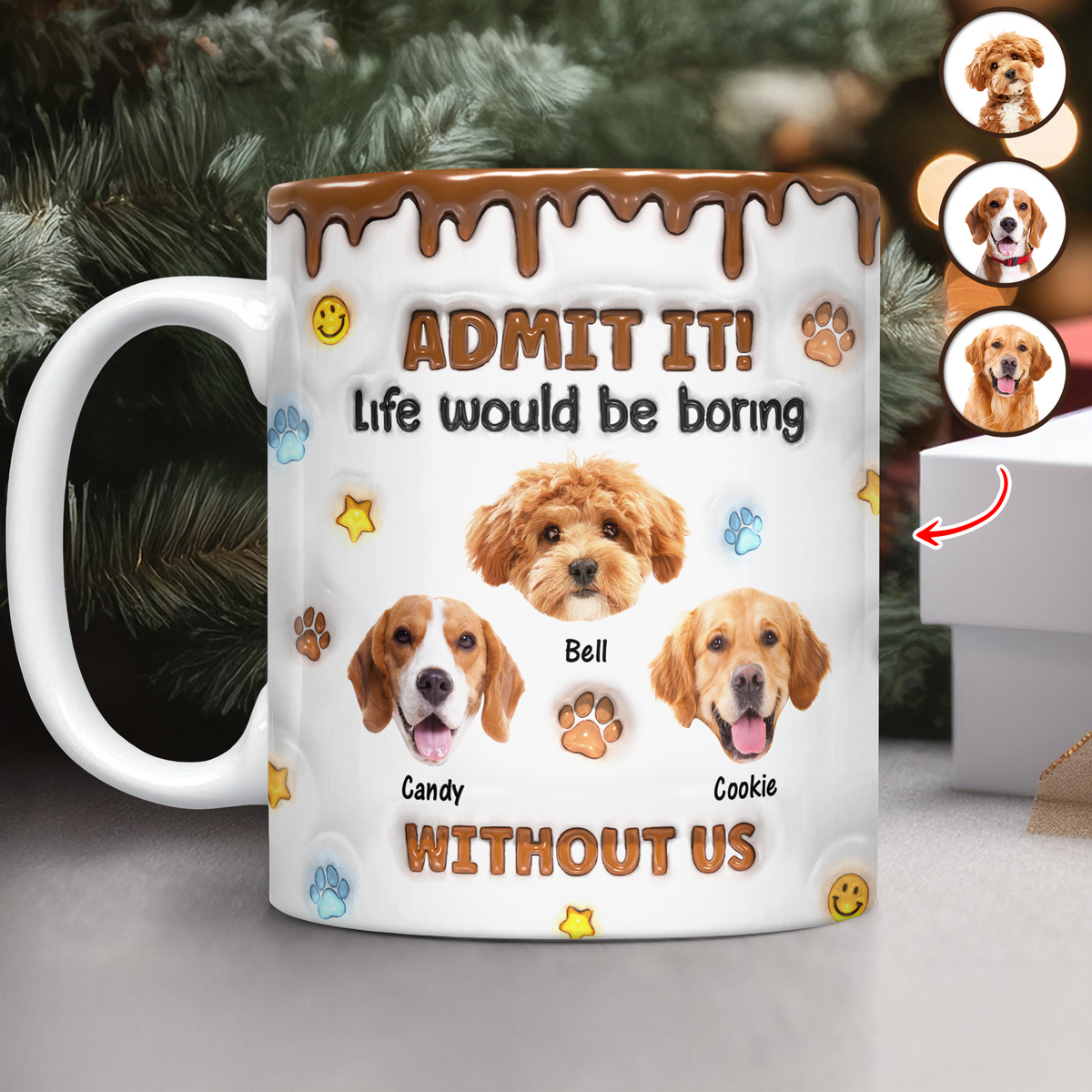 Custom Photo Dog Mom Dad Life Must Have Us - Personalized Custom 3D Inflated Effect Mug HO82 894422