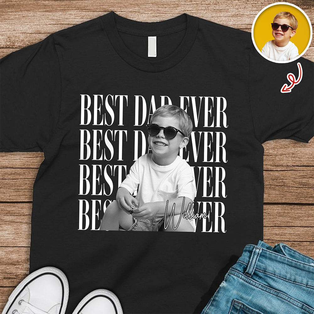 Personalized Vintage Photo Best Dad Mom Ever Dark Shirt HA75 921436