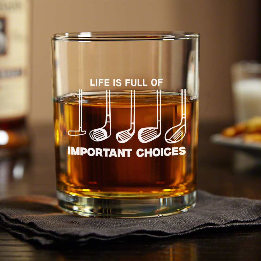 Life Is Full Of Important Choices Rock Glass Gift For Golfer TH10 898217