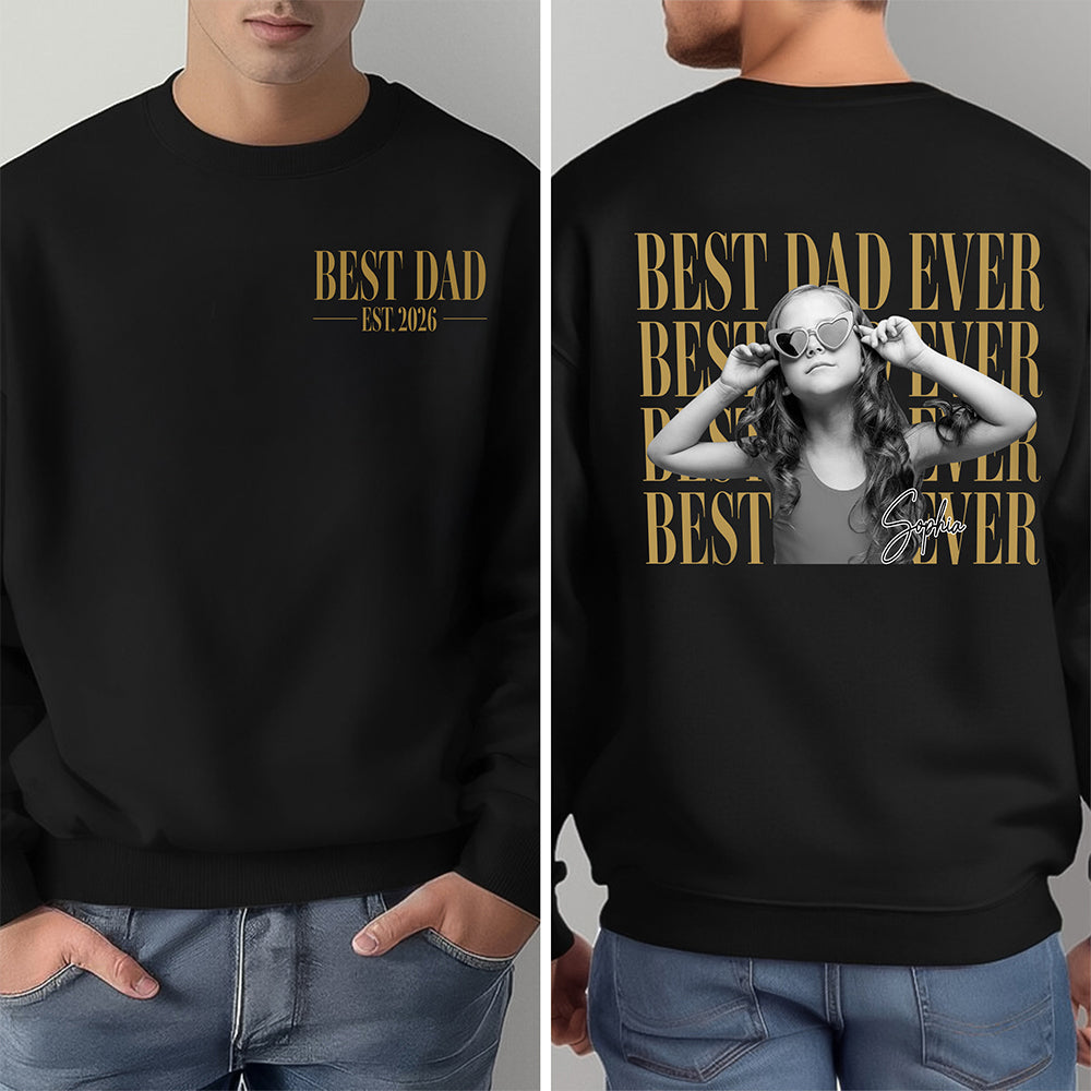 Personalized Vintage Photo Dad, Mom, Grandpa, Grandma Family Front & Back Dark Shirt HA75 921596