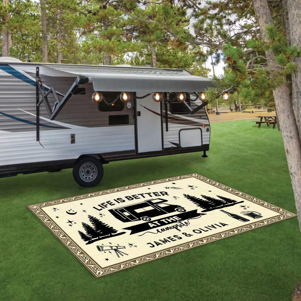 Making Memories One Campsite At A Time Personalized Patio Rug TH10 894241