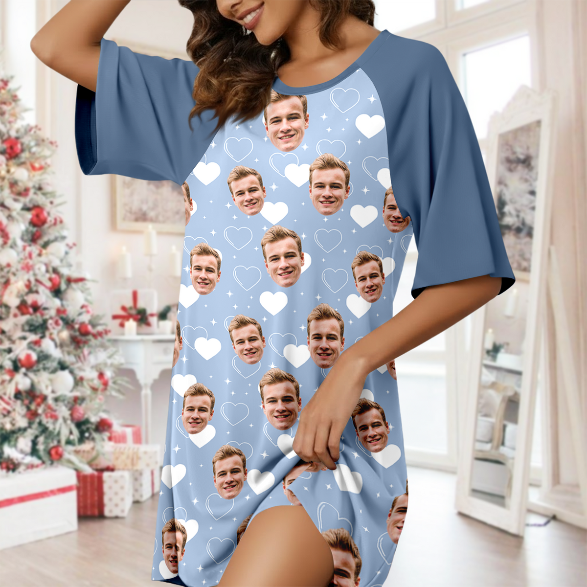 Custom Face Nightgown Valentine's Day Gift For Wife, Girlfriend CH07 910362