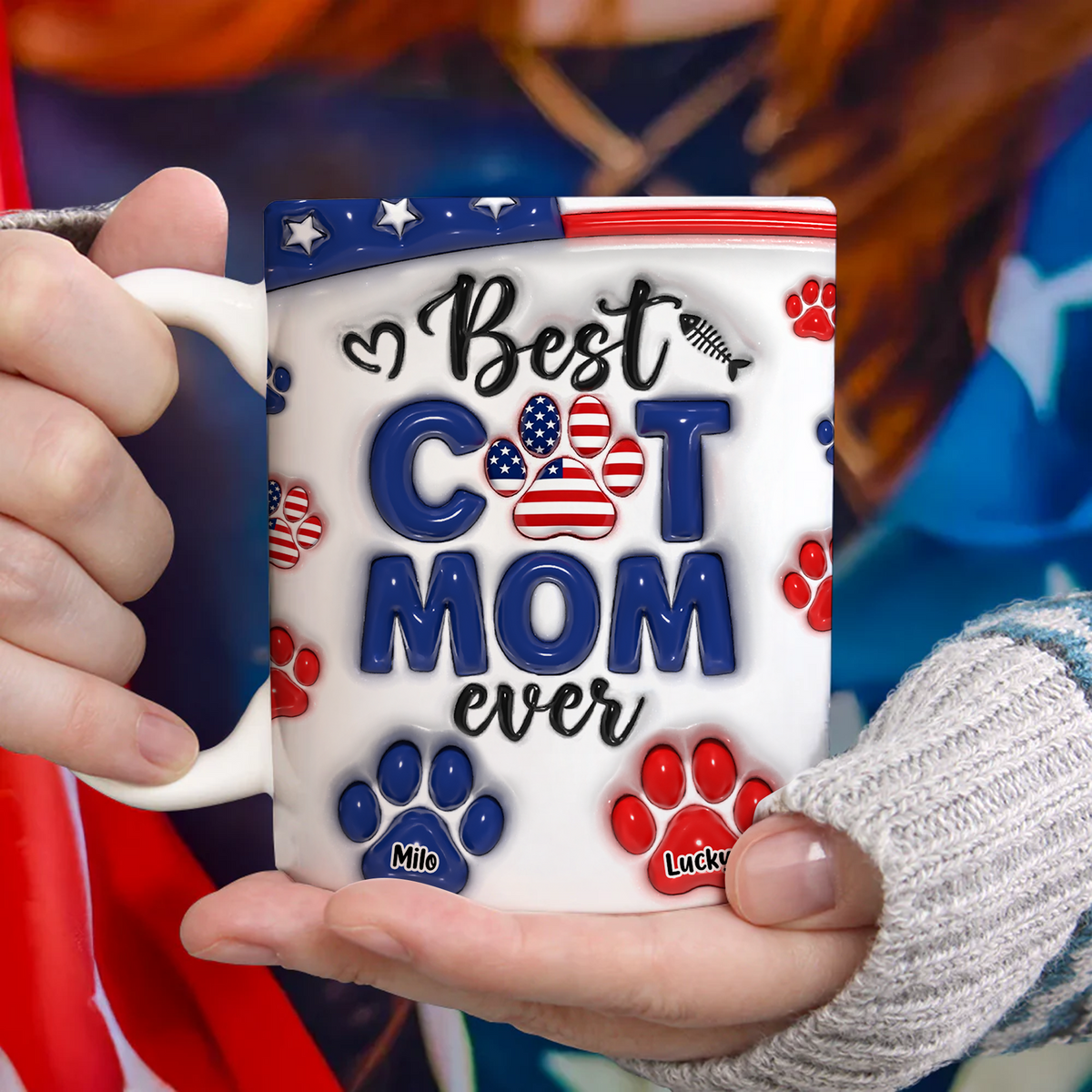 Best Dog Mom Dad Ever - Dog & Cat Personalized Custom 3D Inflated Effect Printed Mug HA75 920328