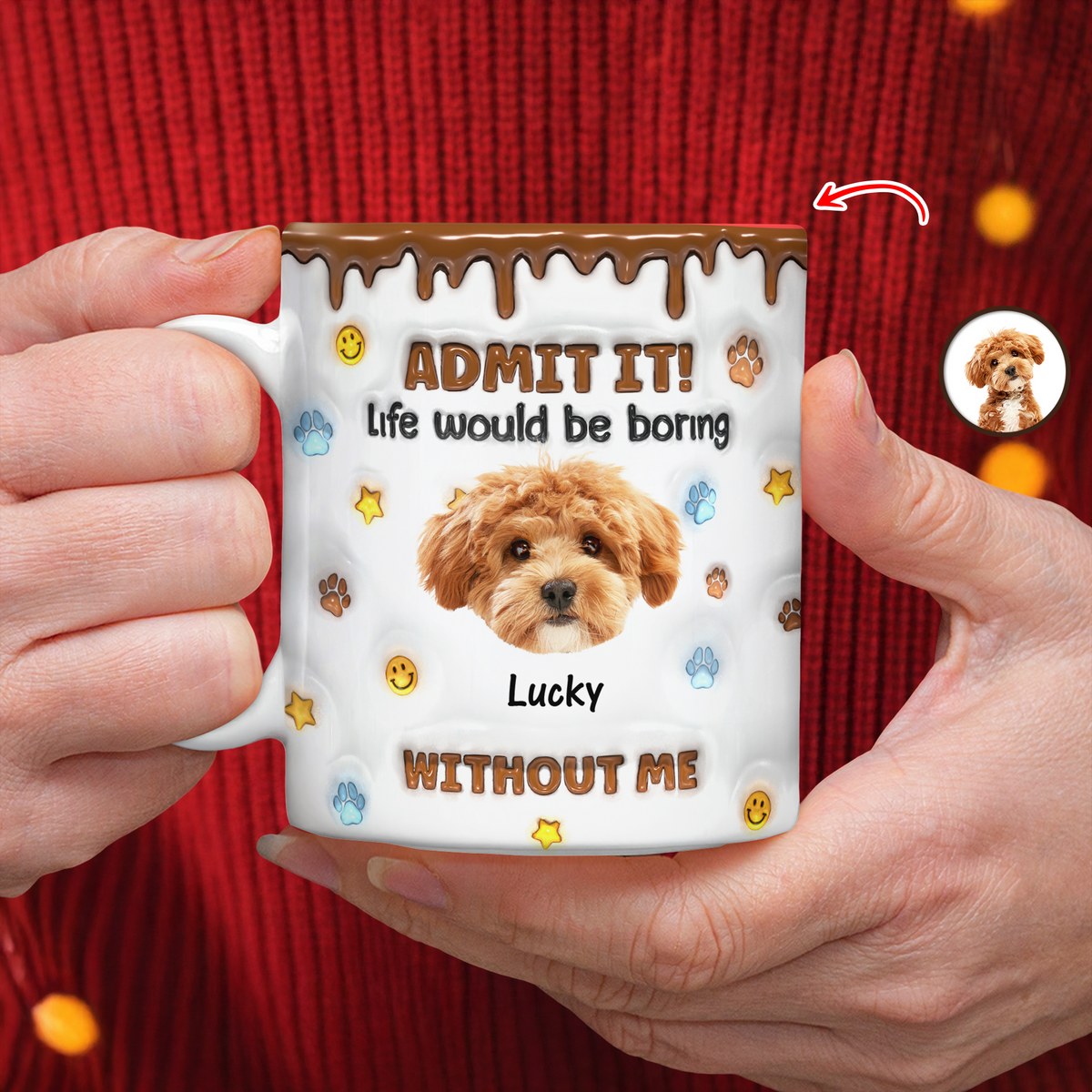 Custom Photo Dog Mom Dad Life Must Have Us - Personalized Custom 3D Inflated Effect Mug HO82 894422