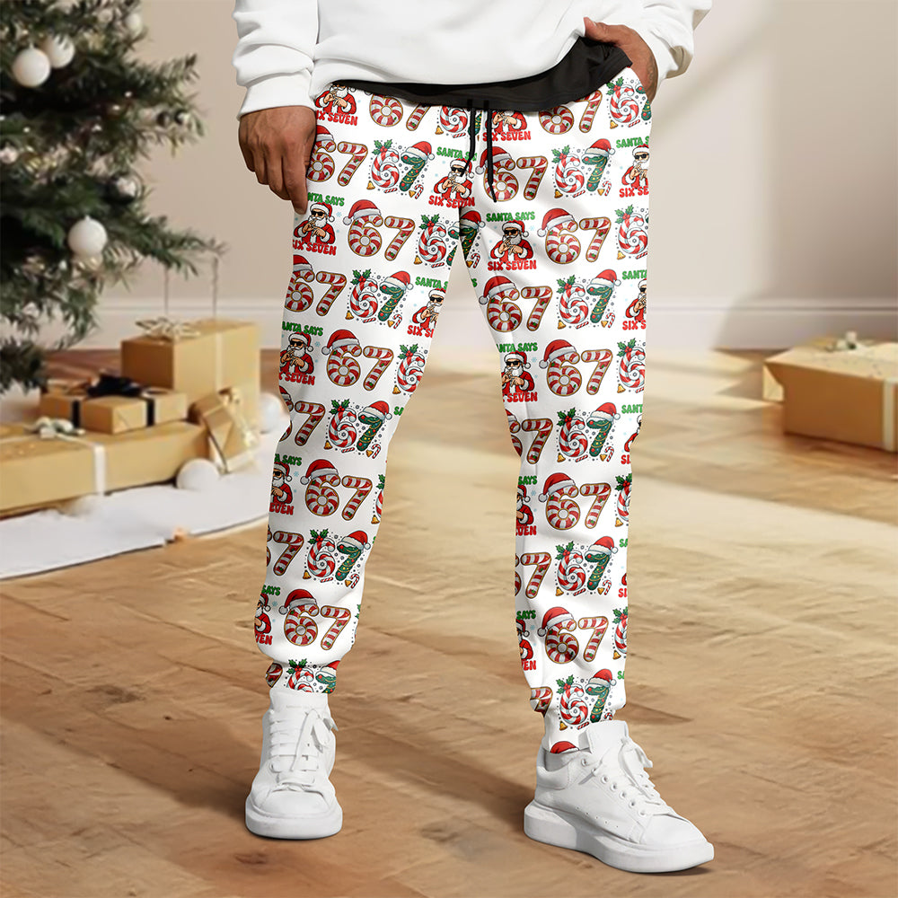 Santa Says Six Seven - 67 Meme Christmas Gift Sweatpants HA75 898434