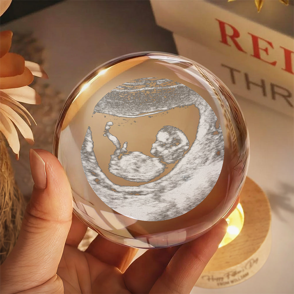 Custom Photo Happy Father's Day Crystal Ball LED Night Light LM32 669079