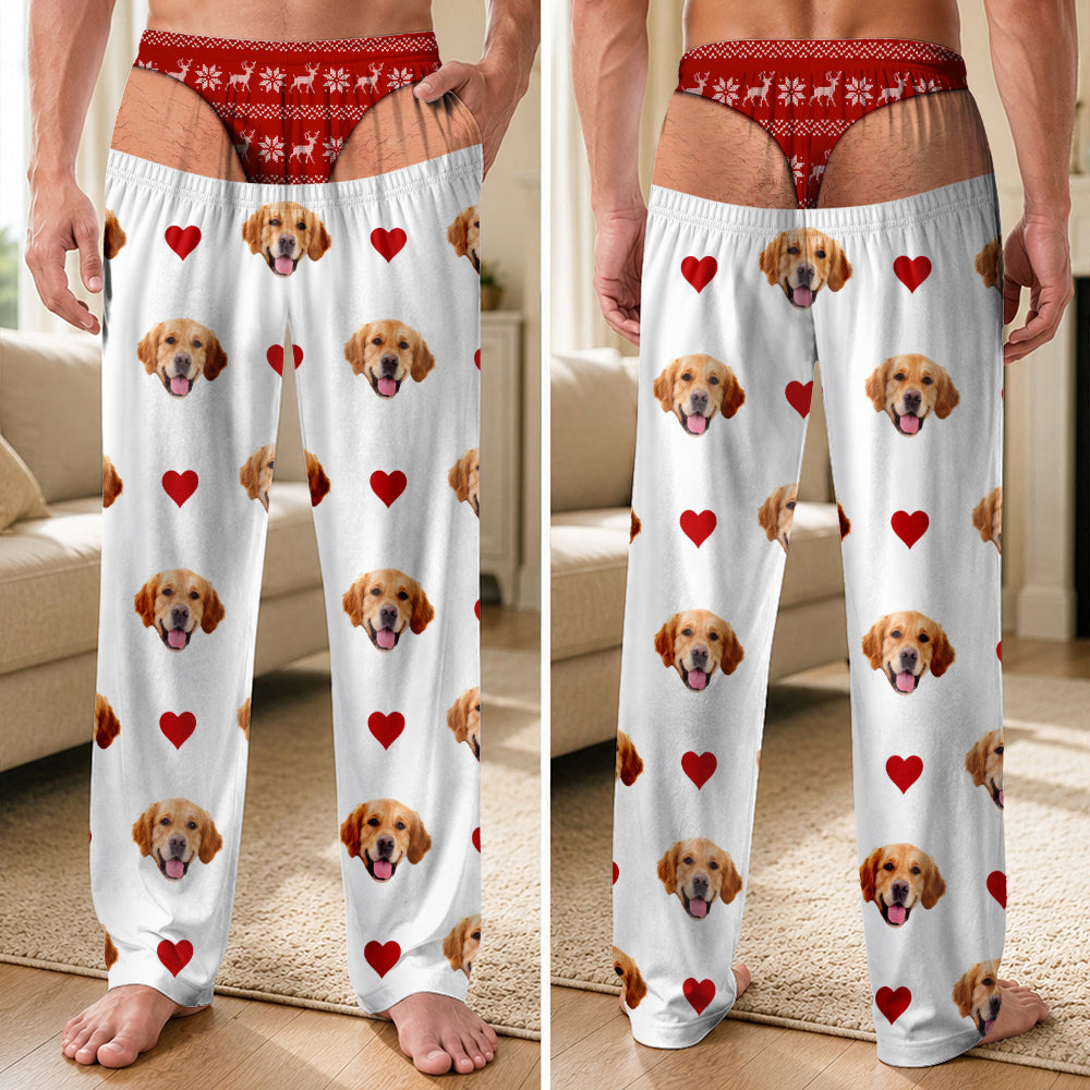 Custom Pet Photo Face And Heart Icon Sweatpants Gift For Pet Lovers HO82 903822